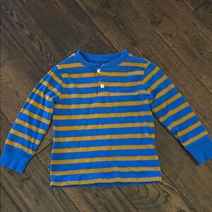 J Crew Crewcuts Blue and Orange Striped Kids Shirt